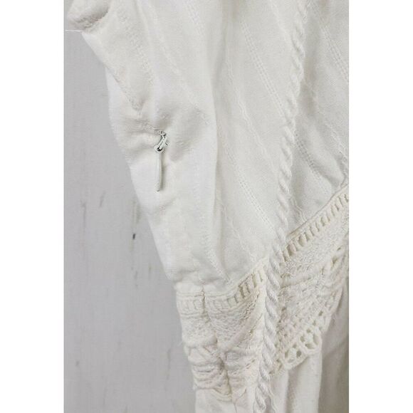 Love Sam Lace Trim V-Neck Blouse Ivory - Picture 8 of 11